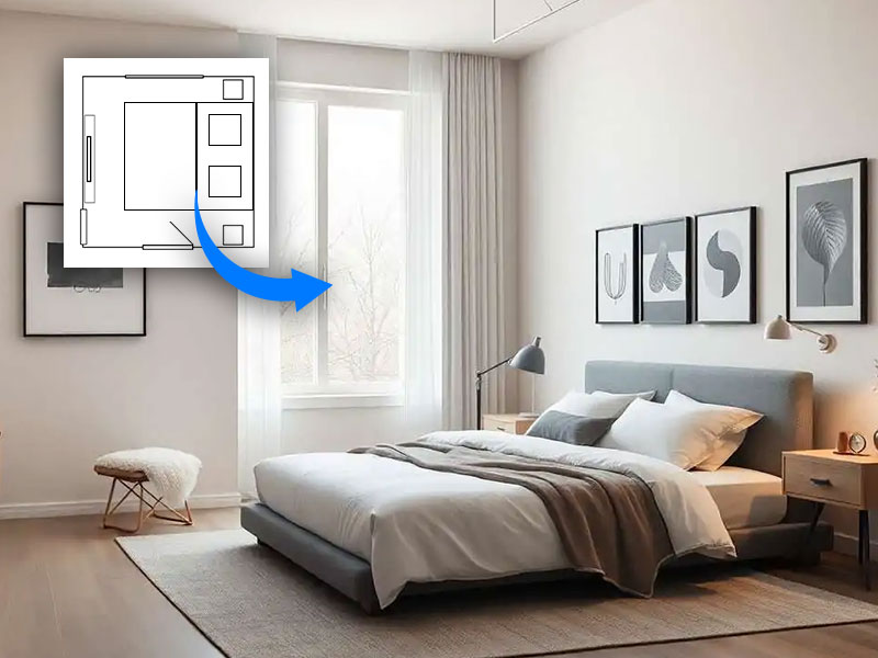 Simulation IA Chambre Scandinave